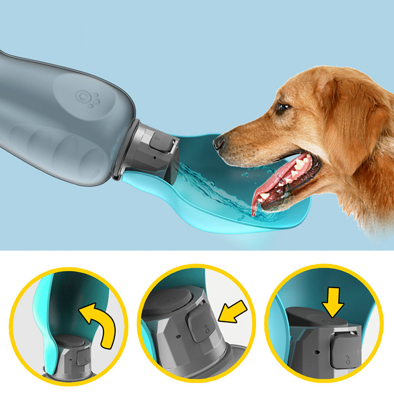 Hunde-Trinkflasche mit Napf – 800ml