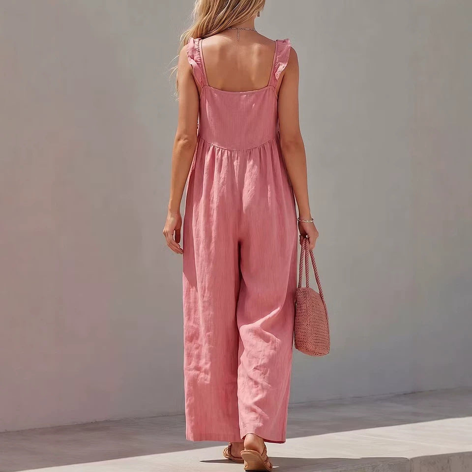 Ärmelloser Jumpsuit mit geradem Bein