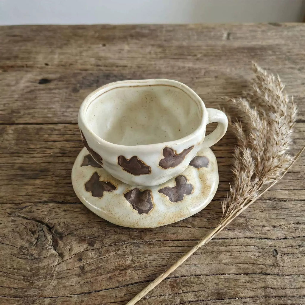 Keramiktasse mit Untertasse, Tiermotiv – Bild 2 | LuxeStyle