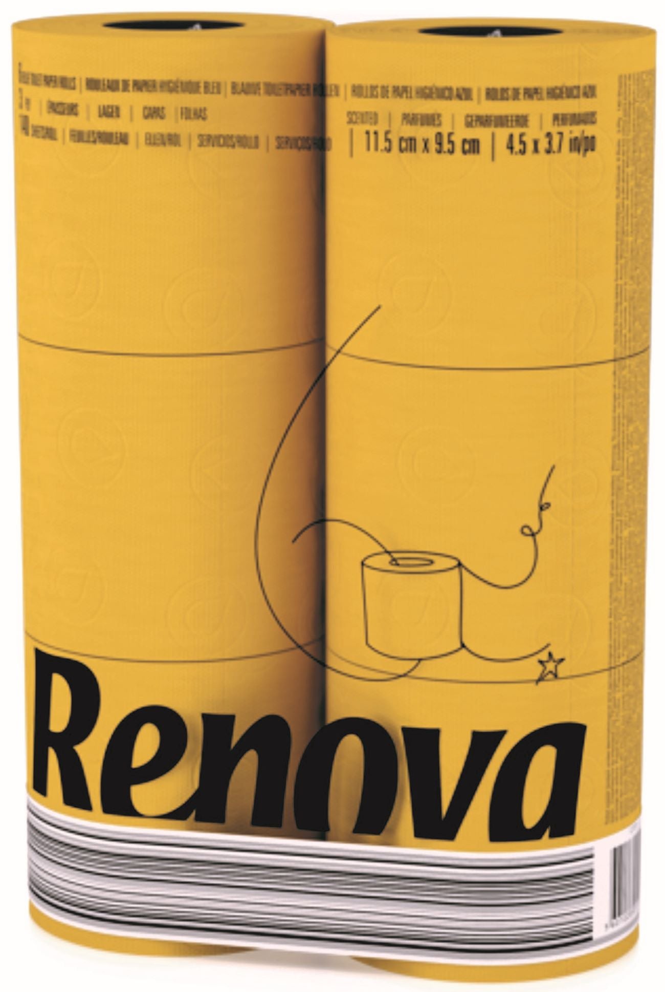 Toilettenpapier 6 Rollen gelb