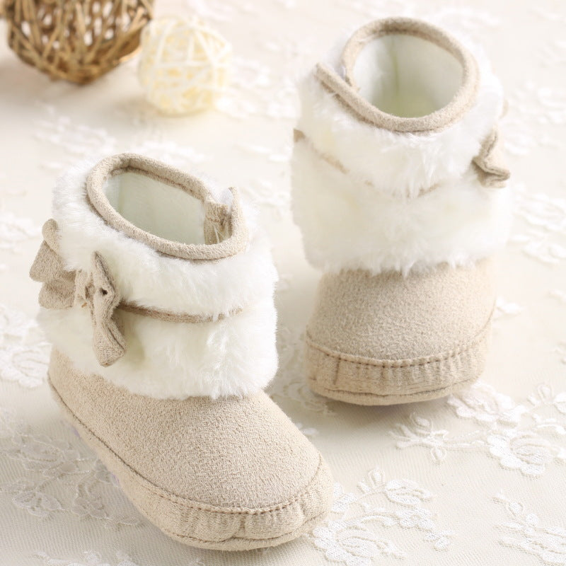 Baby Mädchen Plüsch-Lauflernschuh – Bild 8 | LuxeStyle