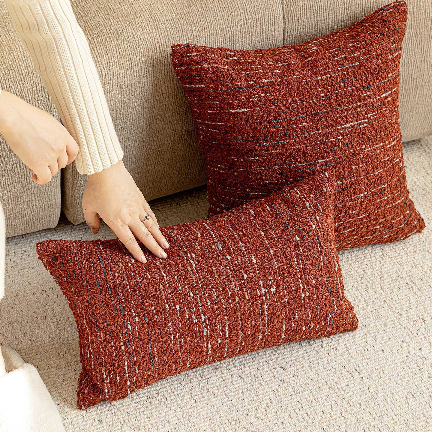 Retro-Kissenbezüge mit Jacquard-Muster