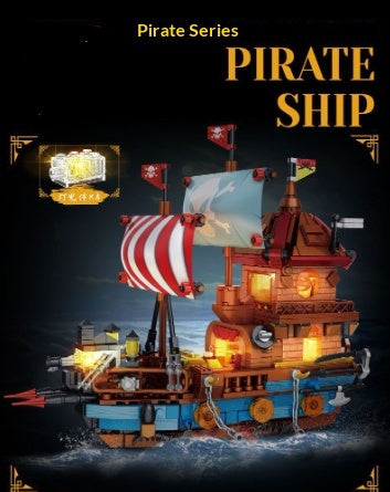 Piratenschiff Baustein-Modell (glänzend)