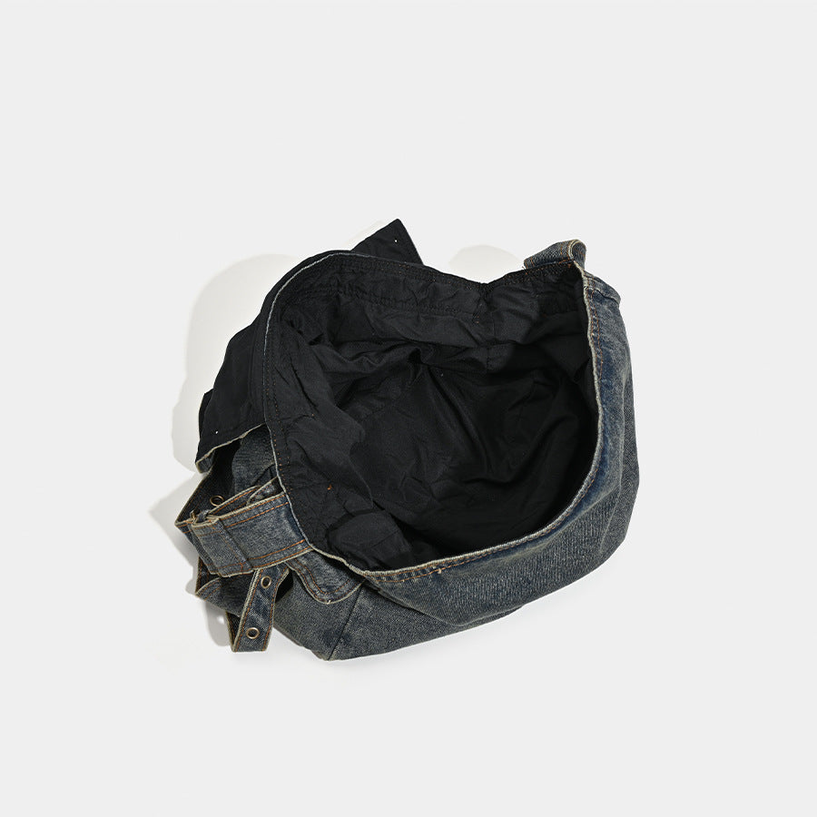 Waschbare Denim-Tote in Marineblau – Bild 4 | LuxeStyle