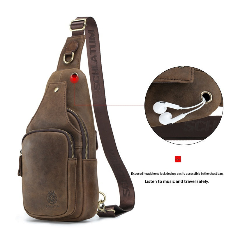 Retro Sling Bag aus Vollnarbenleder