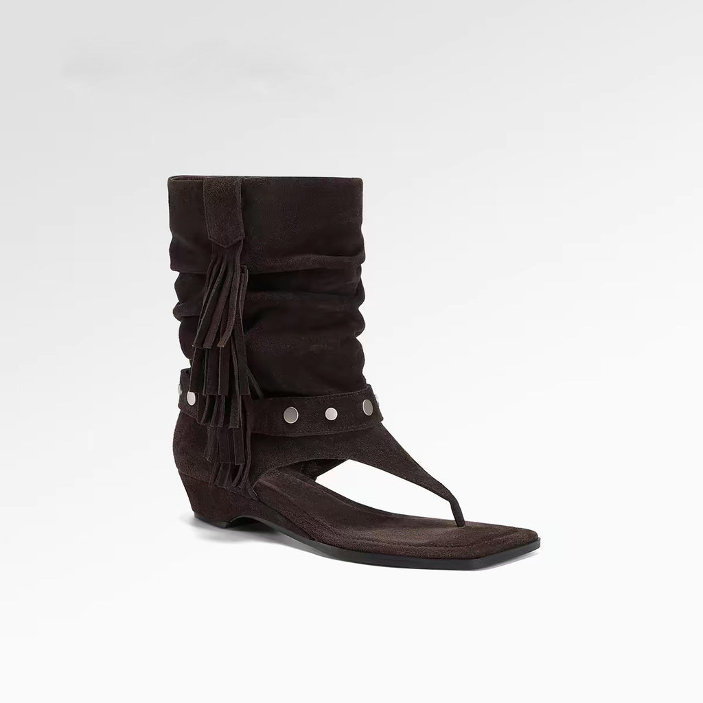 Retro Roman Sandalen mit Quasten