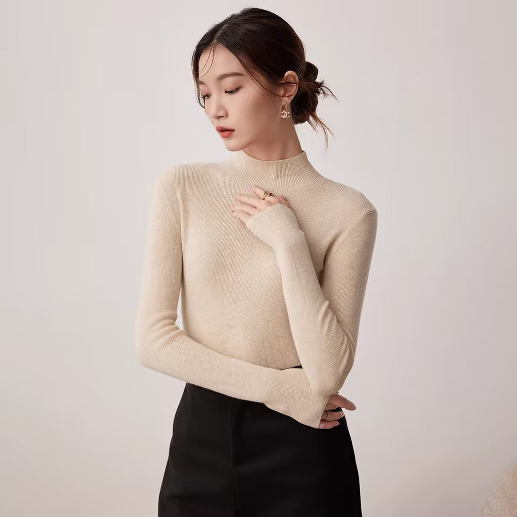 Premium Merino Wolle Rundhalspullover