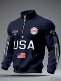 Herren-Sweatshirt mit Stehkragen und Aufsatztasche – Bild 12 | LuxeStyle