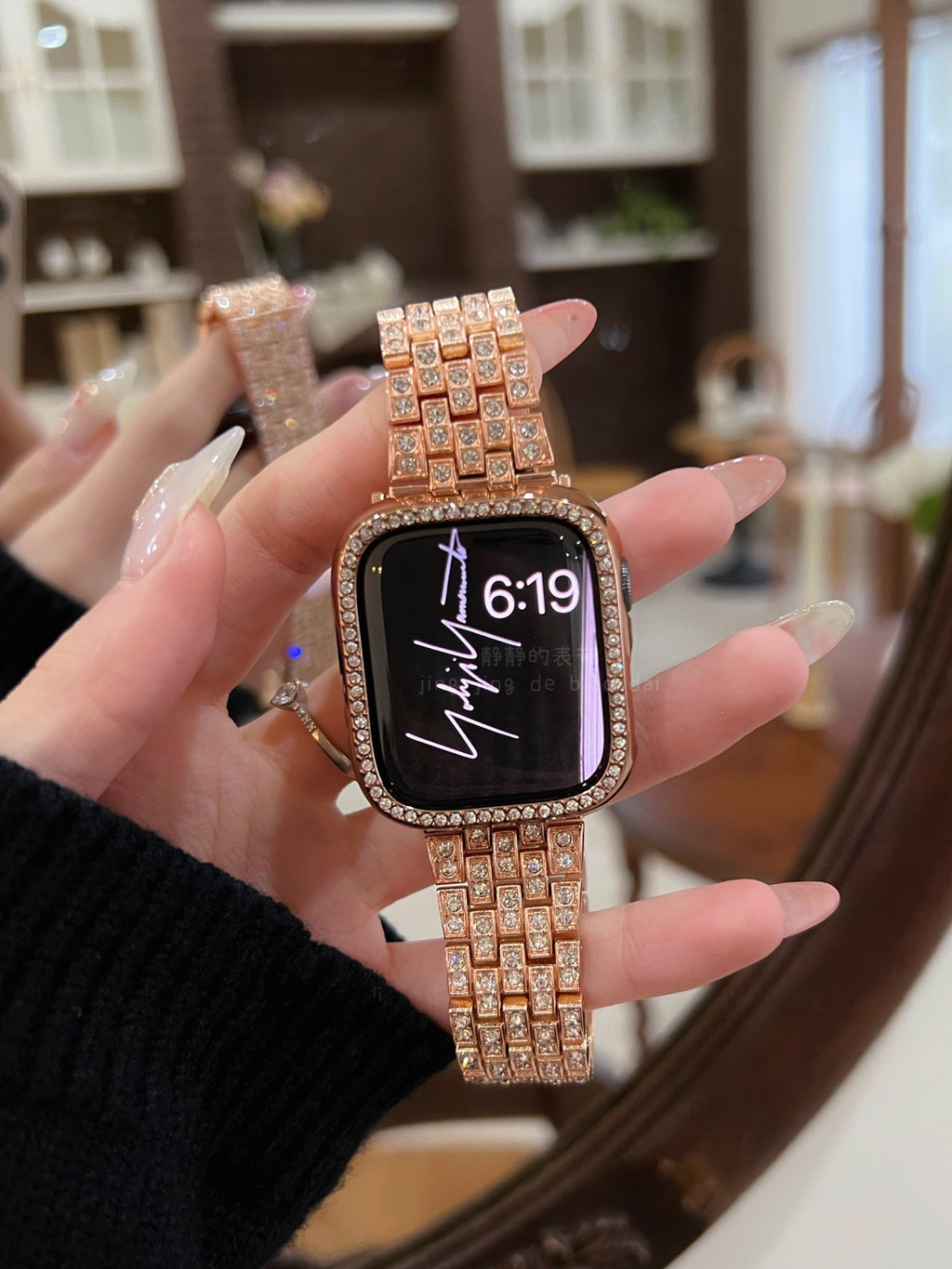 Diamant-Band für Apple Watch – Edelstahl – Bild 2 | LuxeStyle