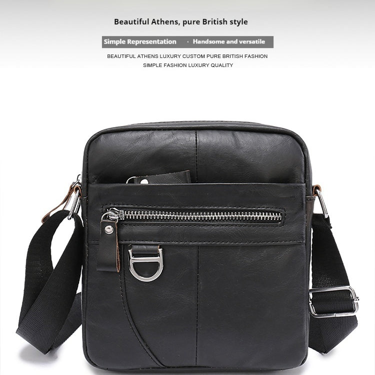 Umhängetasche Retro aus Rindsleder, schwarz/braun – Bild 5 | LuxeStyle