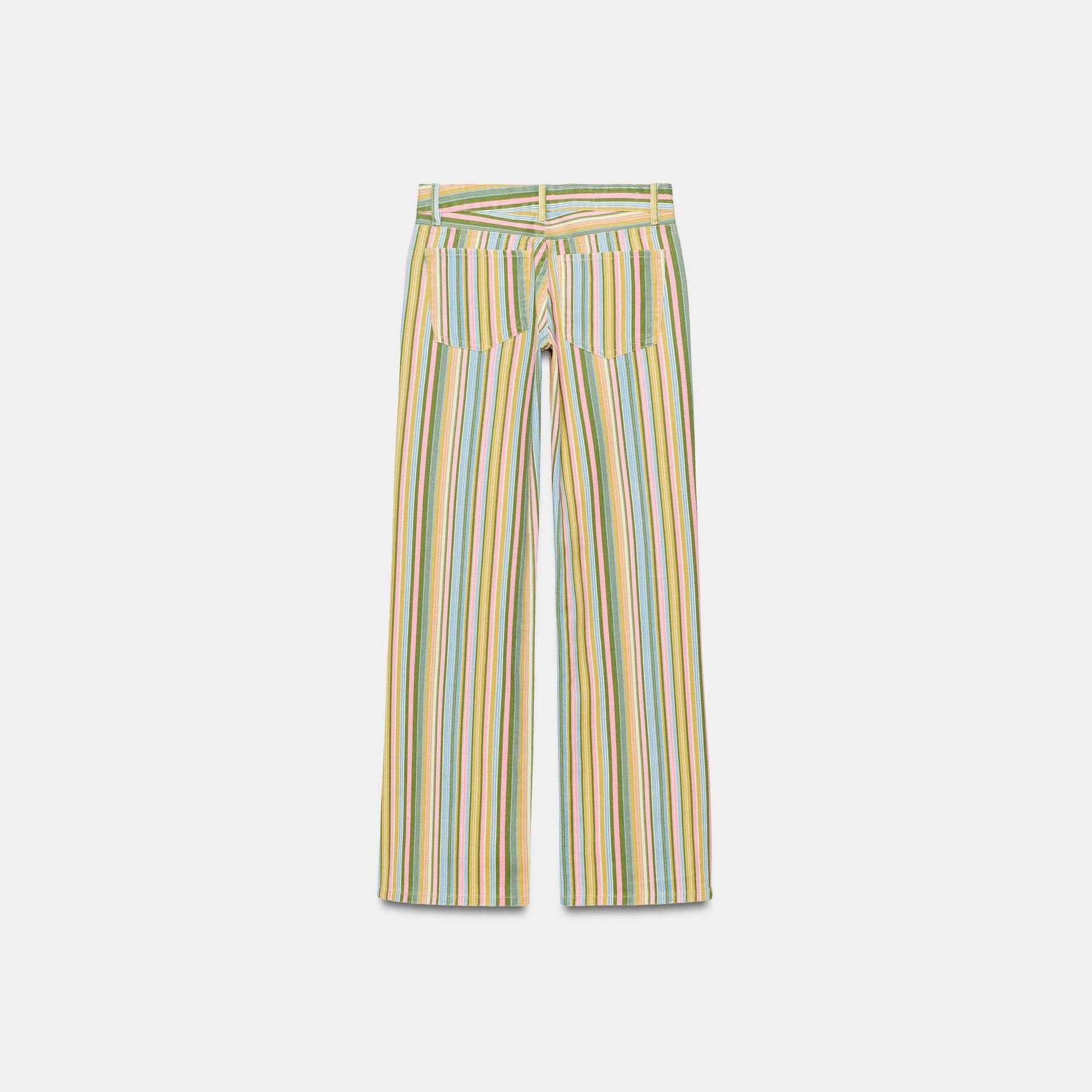 Gestreifte Loose-Fit Straight-Leg Jeans für Damen
