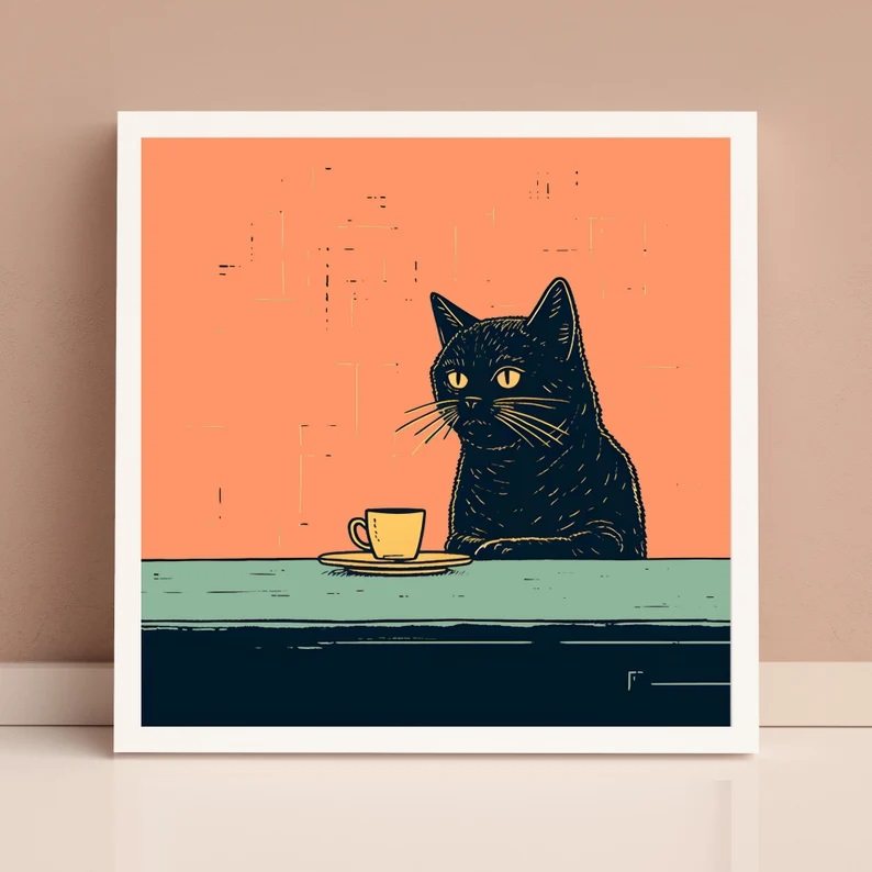 Gerahmtes Wandbild mit Katzenmotiv – Bild 11 | LuxeStyle