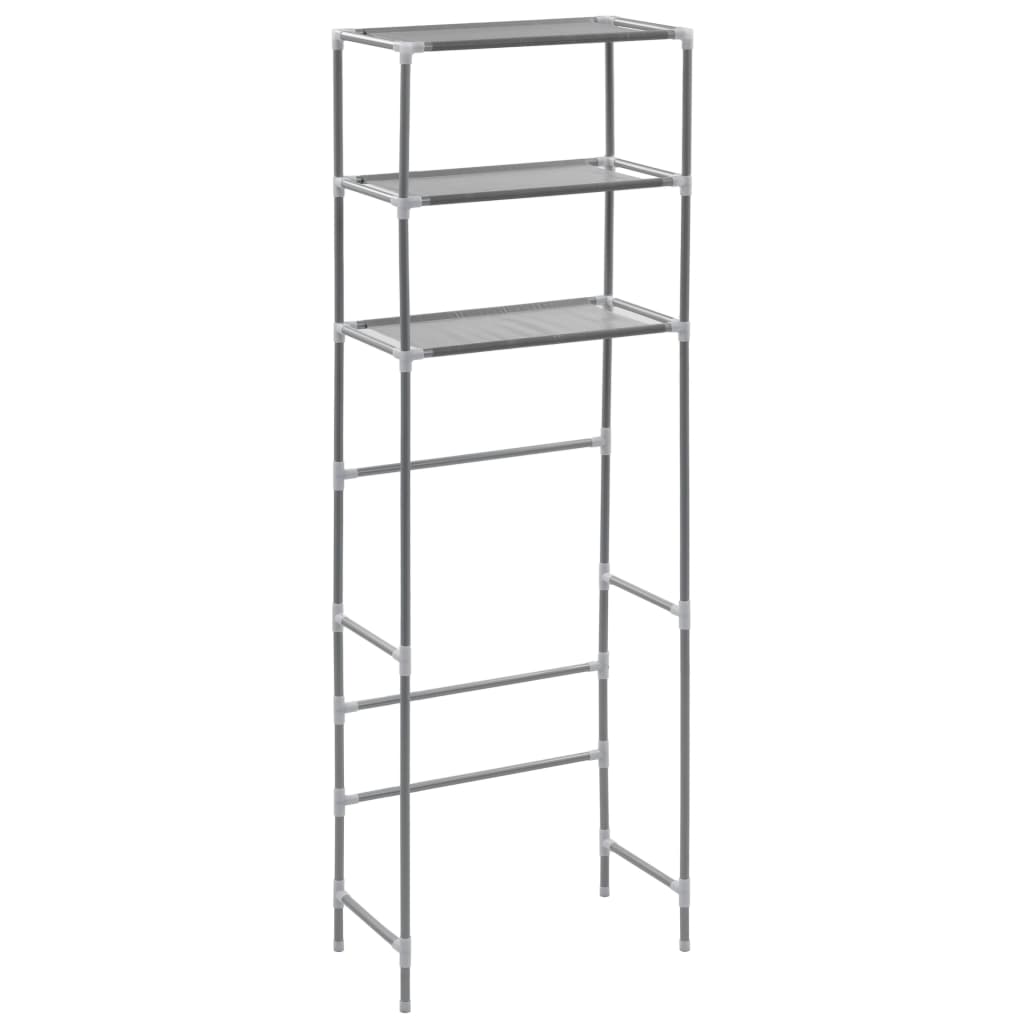 Waschmaschinenregal mit 3 Tablaren, Silber