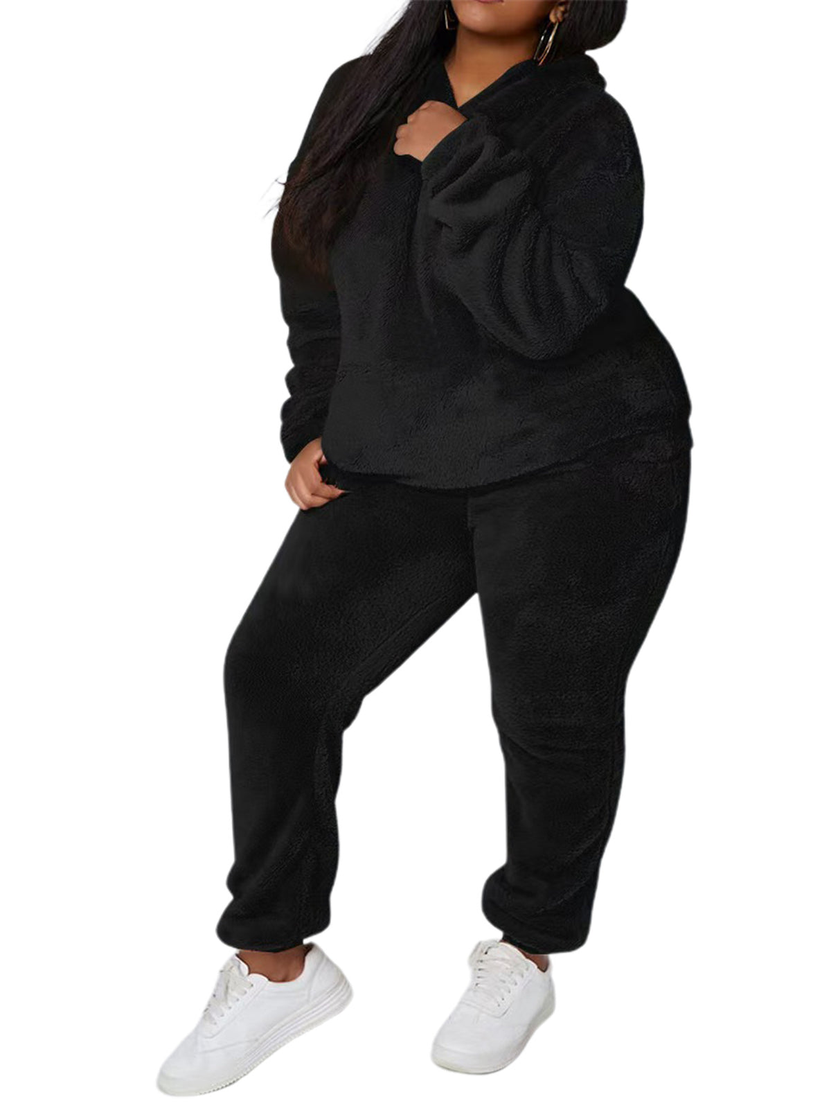Plüsch-Hoodie-Set mit Kapuze – Bild 6 | LuxeStyle