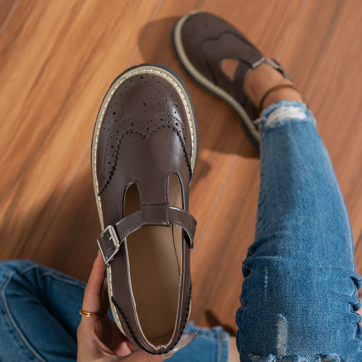 Retro-Loafer mit Schnalle