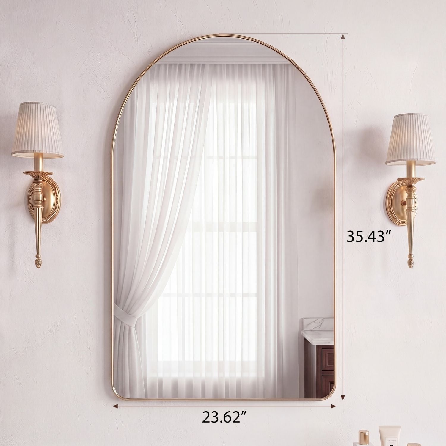 Gebogenes Wandspiegel für Badezimmer