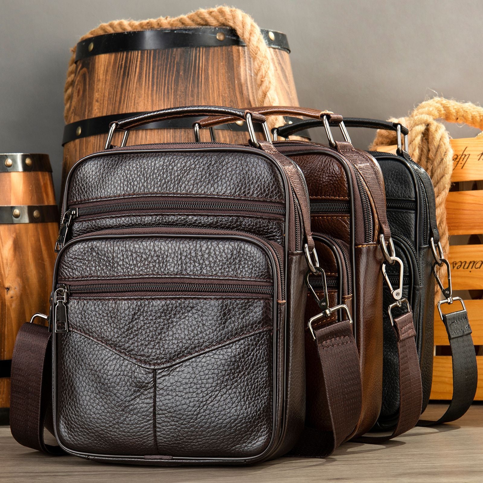 Männer Leder Crossbody Bag
