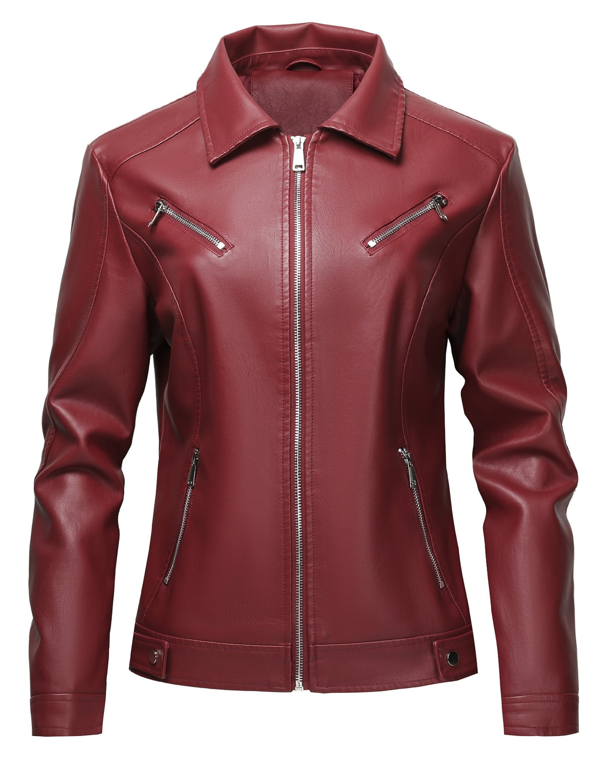 PU Lederjacke Damen, Slim Fit, Schwarz – Bild 7 | LuxeStyle