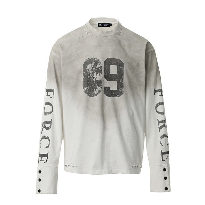 Vintage Longsleeve mit Buchstaben-Print – Bild 2 | LuxeStyle