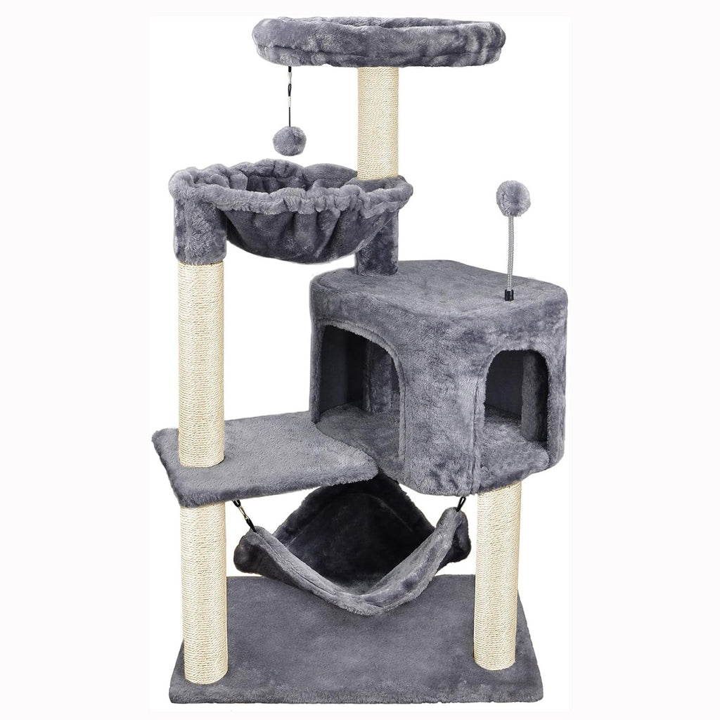 Katzenkratzsäule mit Klettergerüst