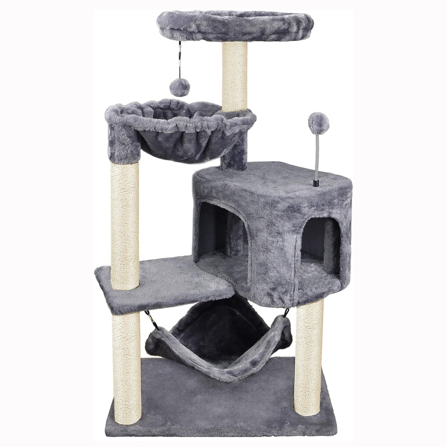 Katzenkratzsäule mit Klettergerüst