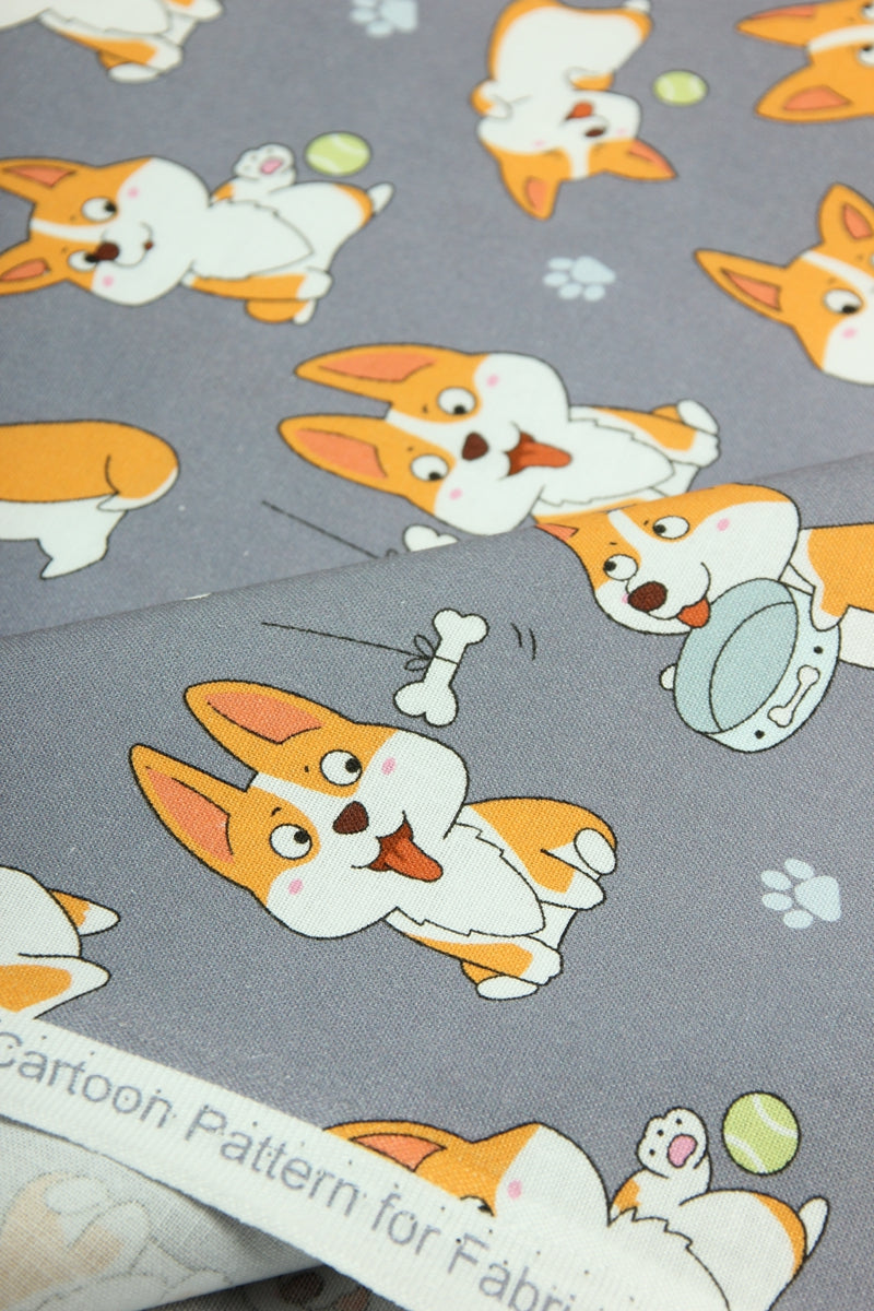 Baumwollstoff mit Corgi-Print im Nordic-Stil – Bild 4 | LuxeStyle