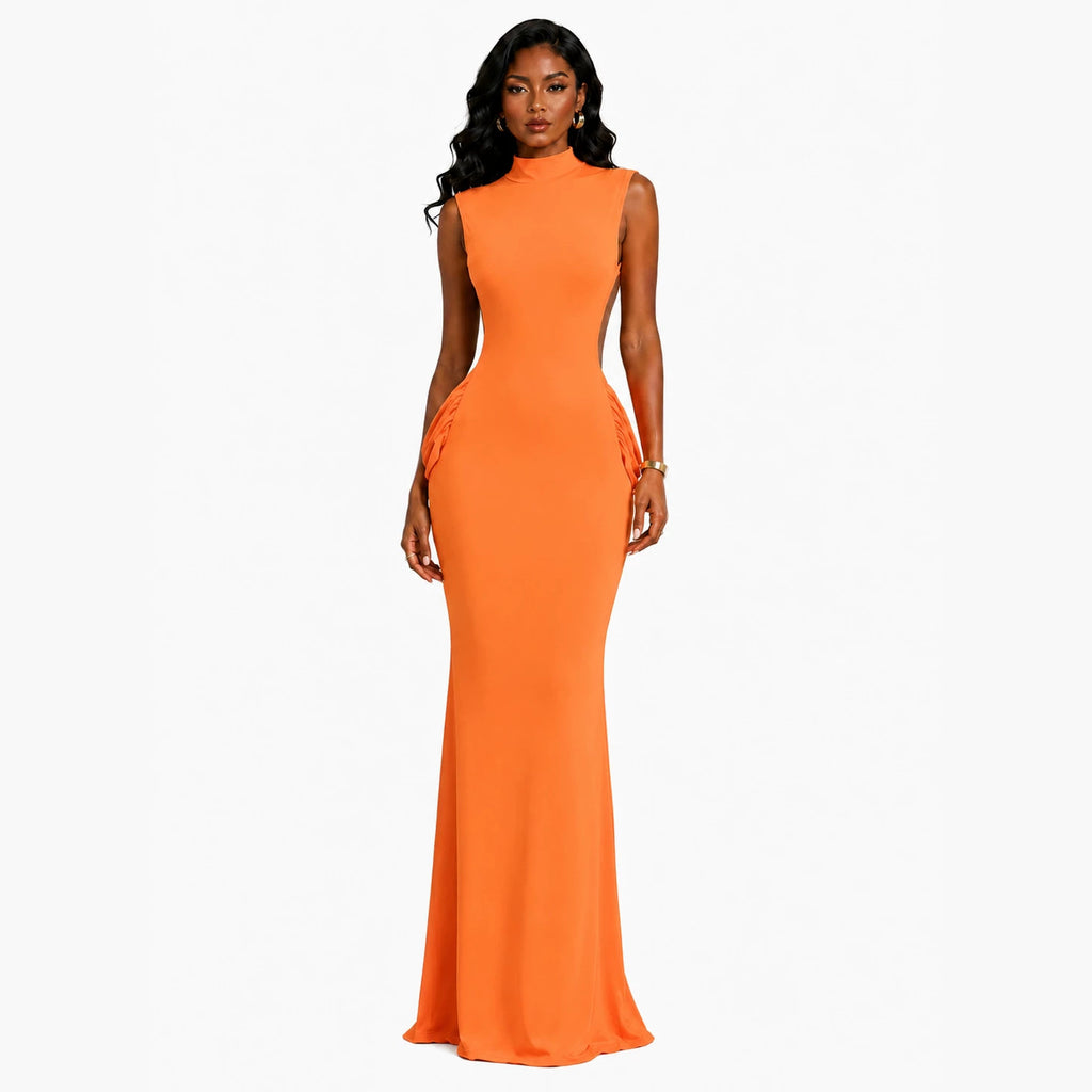 Rückenfreies Mid-Neck Maxikleid – Bild 6 | LuxeStyle