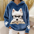 Warmer 3D-Hoodie mit Doppelkappe für Katzenliebhaberinnen