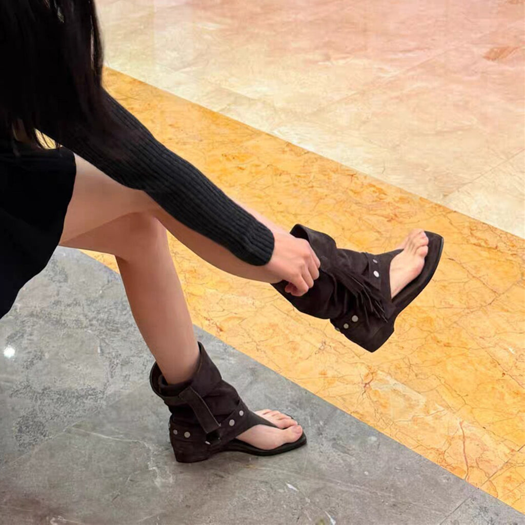 Retro Roman Sandalen mit Quasten