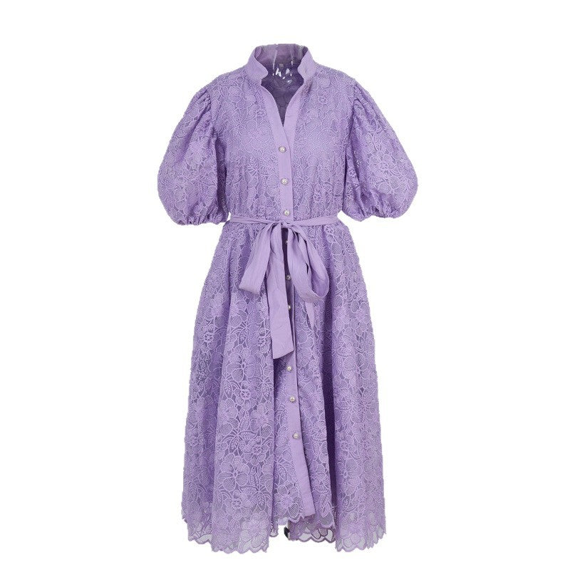 Oversized Wickelkleid mit Stickerei – Bild 8 | LuxeStyle