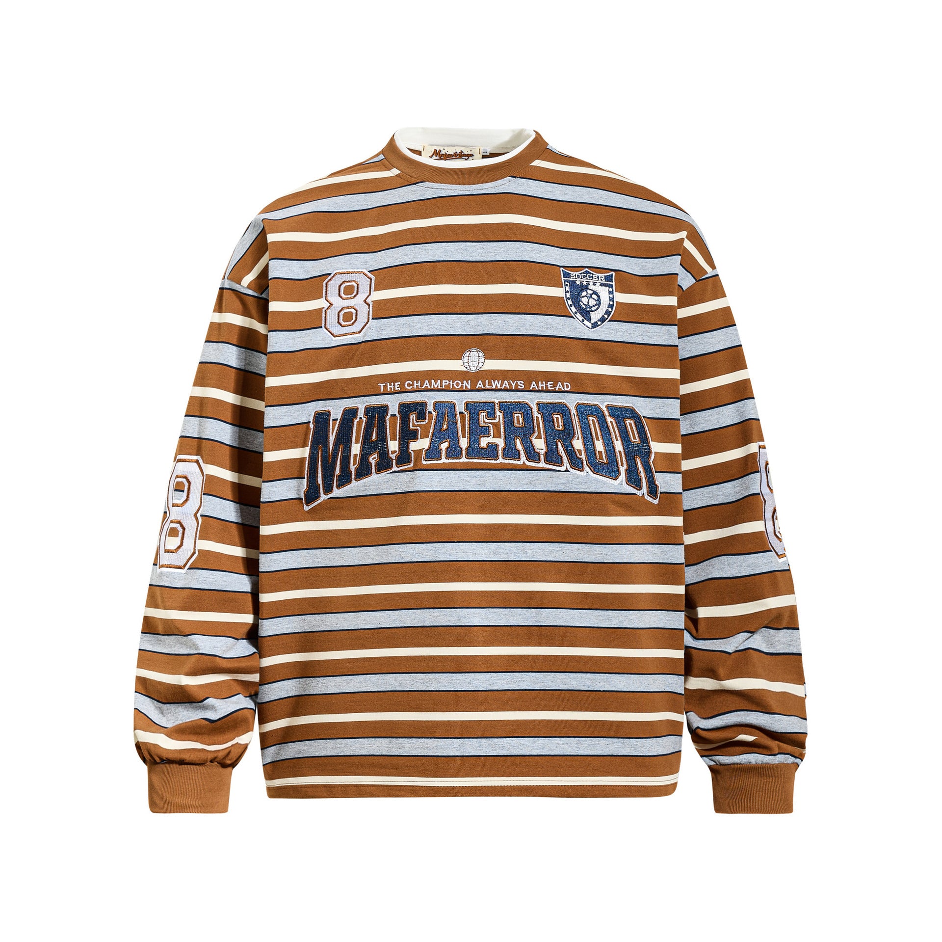 Retro-Sweatshirt mit Streifen und Stickerei