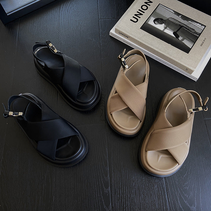 Retro Fashion EVA Plateau-Sandalen mit Kreuzschnalle – Bild 4 | LuxeStyle