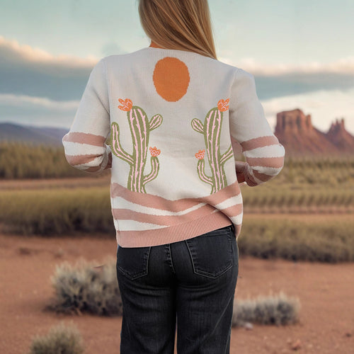 Abstrakter Langarm-Pullover für Damen – Bild 2 | LuxeStyle