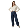 Weite Damen-Jeans mit Rüschensaum