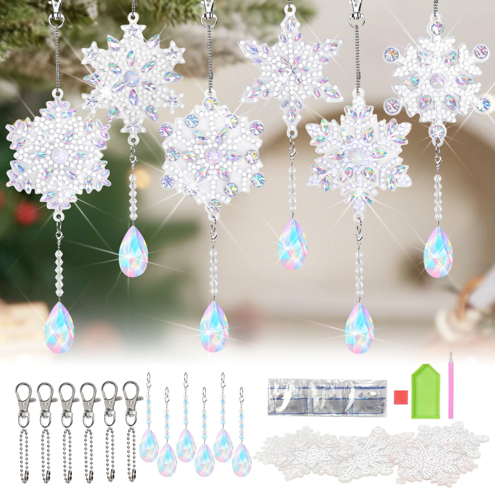 Diamond Painting Weihnachts-Schlüsselanhänger Set