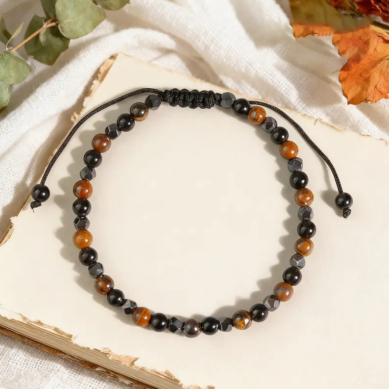 Tigerauge-Armband «Savana» – Naturstein doppelreihig