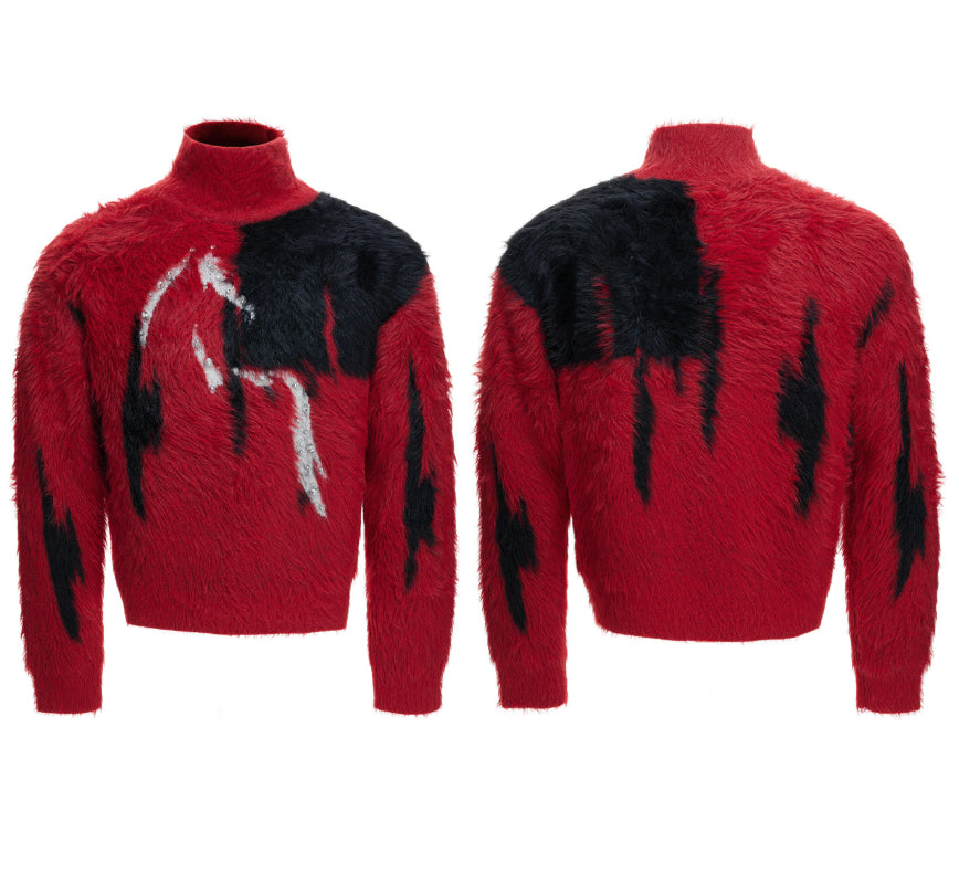 Pullover mit Fuchs-Faux-Fur-Kontrast