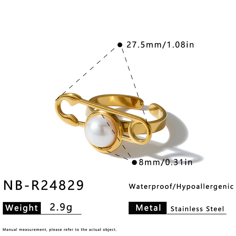 Retro-Ohrringe & Ring aus Edelstahl
