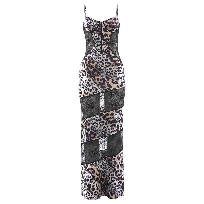 Leopard-Druck-Kleid
