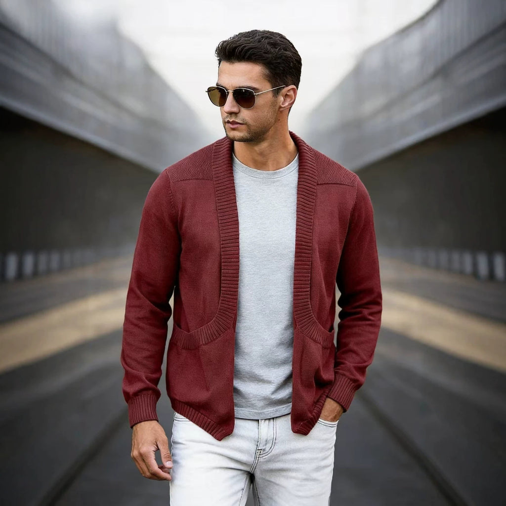 Herren Strick-Cardigan mit Schalkragen