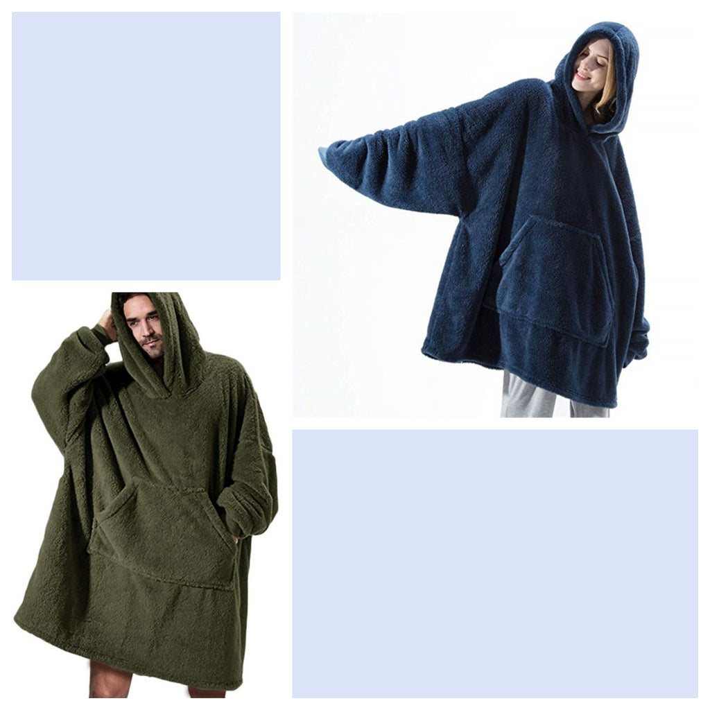 Kuschel-Hoodie mit grosser Tasche