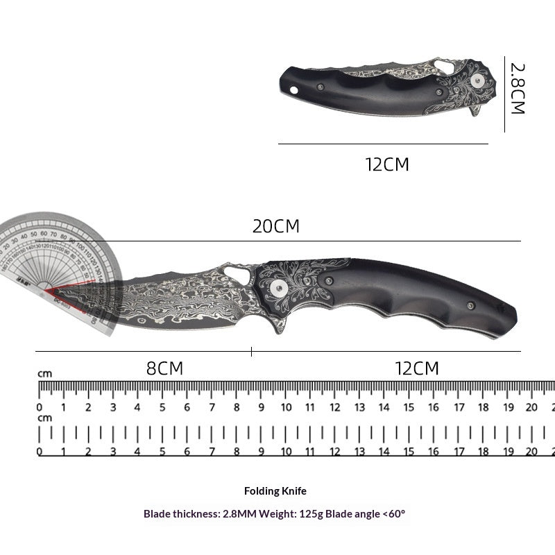 Damast-Outdoor-Faltmesser – Ansicht 4