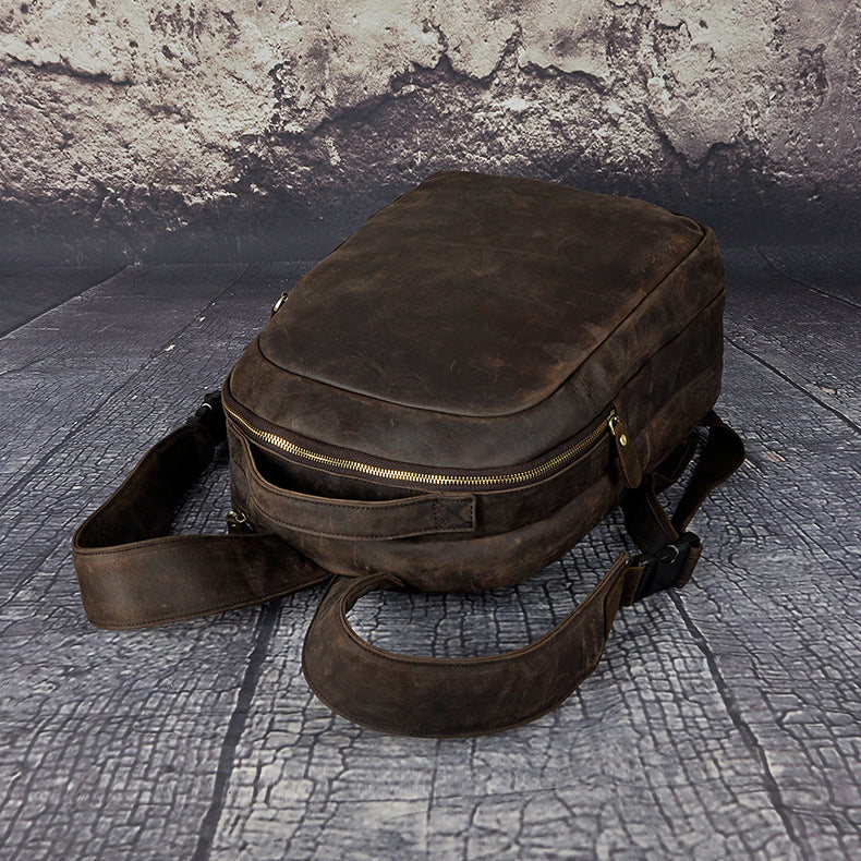 Leder-Computerrucksack mit Schloss – Bild 4 | LuxeStyle