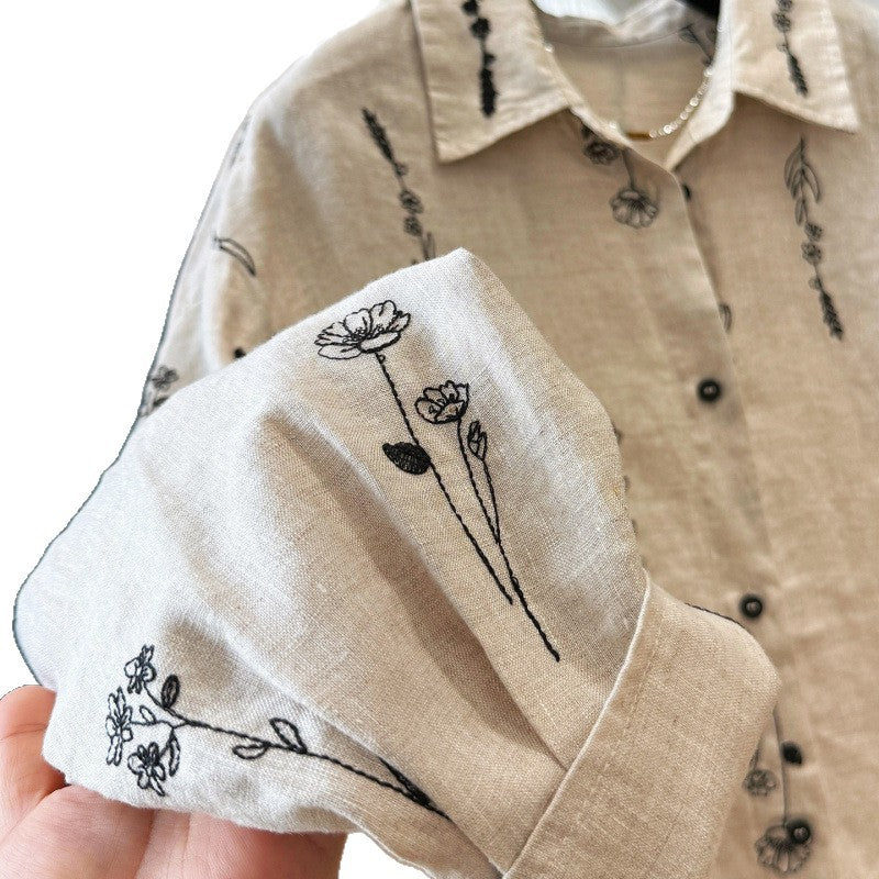 Elegantes Langarm-Top mit Pflanzenmuster – Bild 6 | LuxeStyle