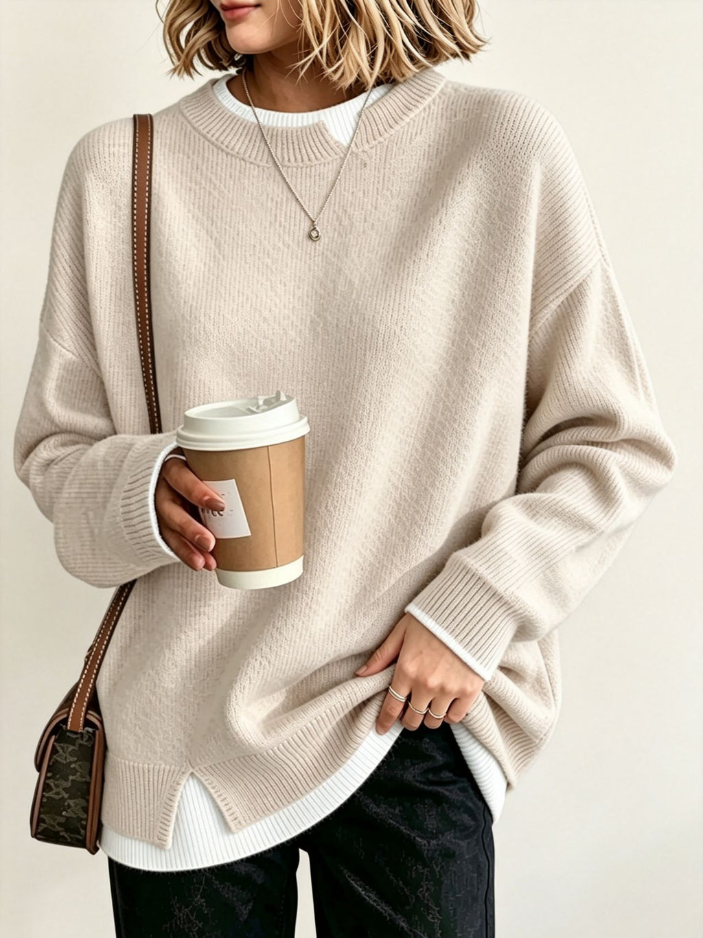 Strickpullover im Color-Blocking-Design