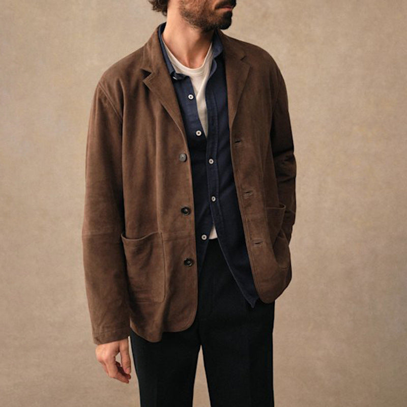 Herren Wildleder-Look Übergangsjacke