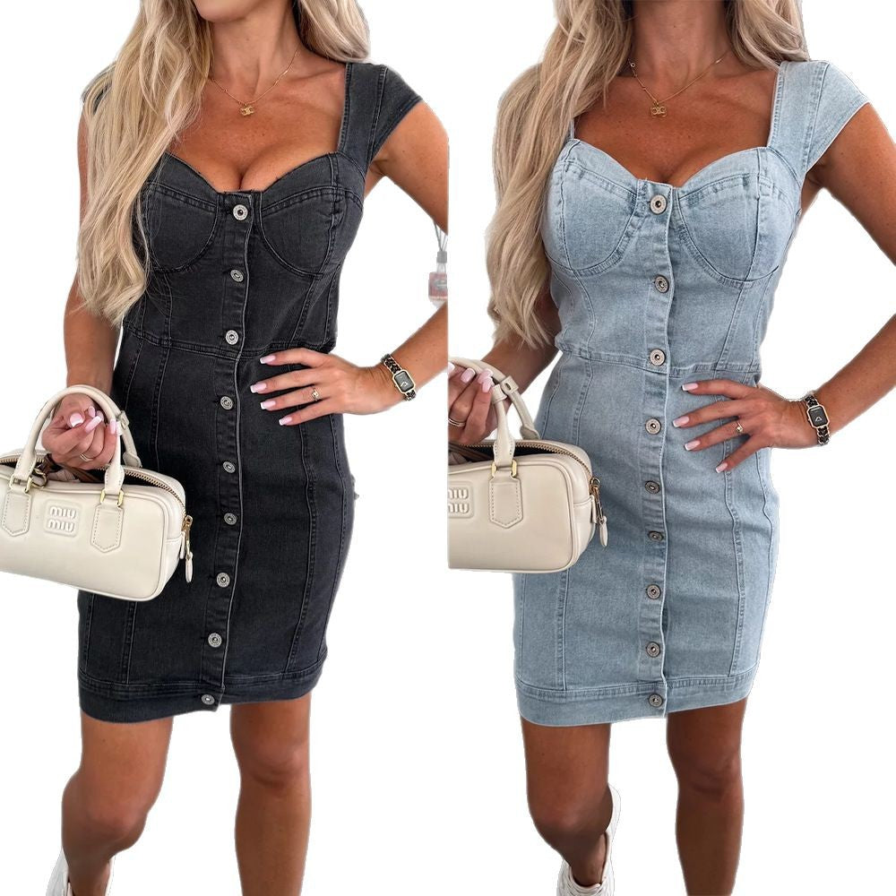 Ärmelloses Jeanskleid – Bild 3 | LuxeStyle