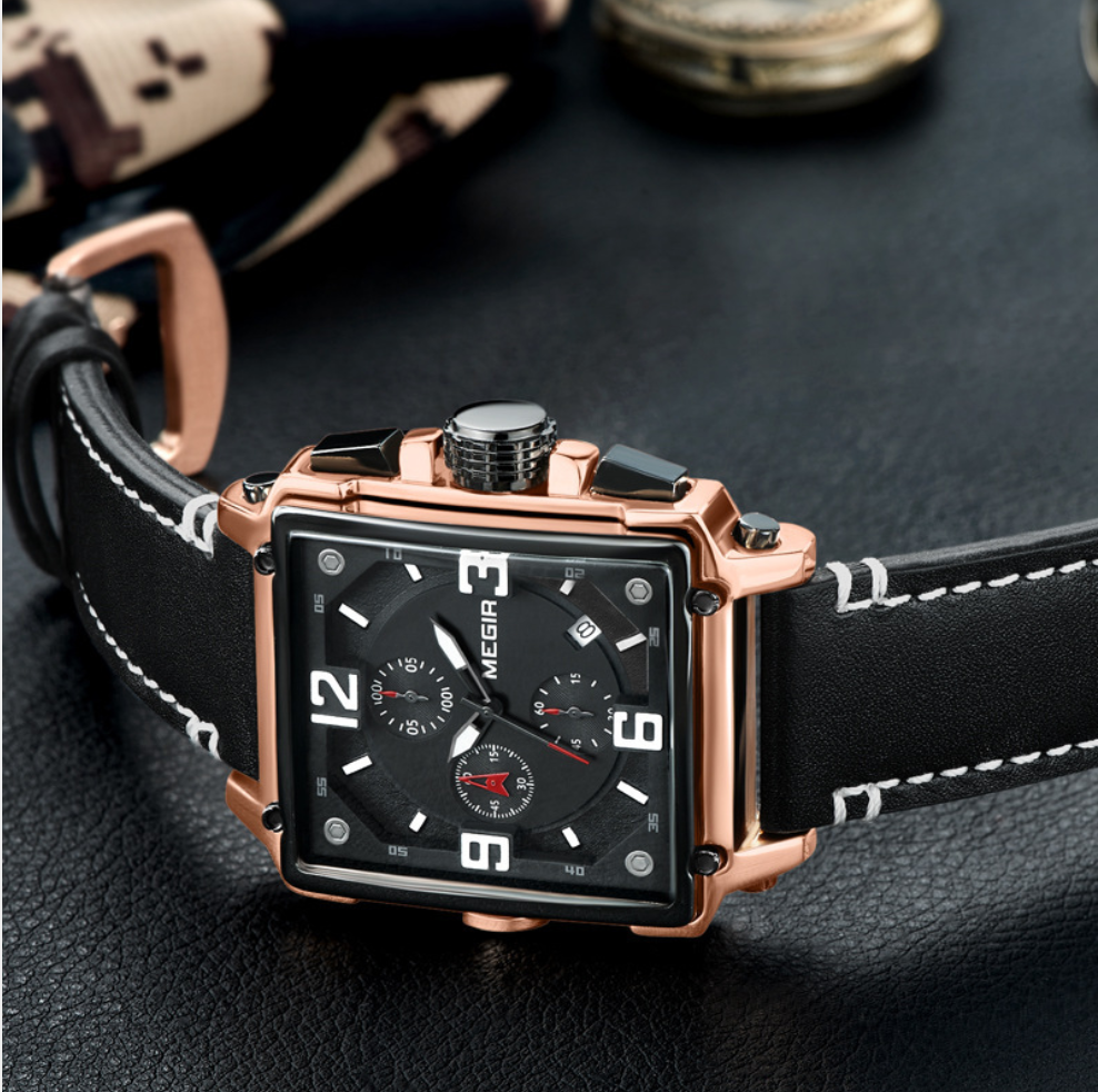 Vintage-Armbanduhr mit Lederarmband | LuxeStyle