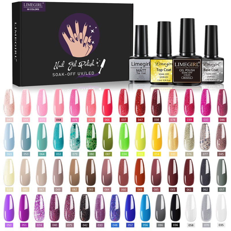 60 Farben Nagelkleber Set – Ablösbar