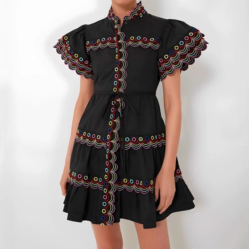 Damenleichtes Trägerkleid mit Rüschendetails